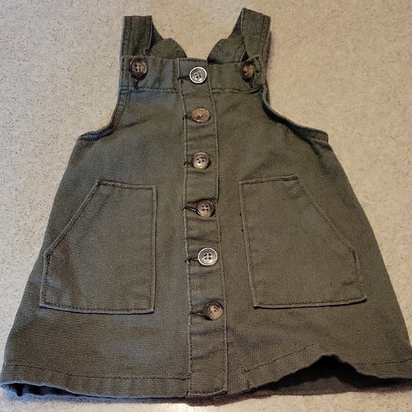 Wonder Nation Olive Green Button-Up Dress SIZE 18 MONTHS - Picture 1 of 6